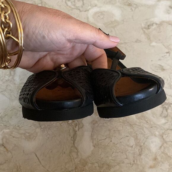 Gentle Souls Leather Peep Toe Wedge Sandals - Picture 13 of 16